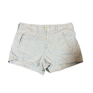 American Eagle- White Striped Shorts